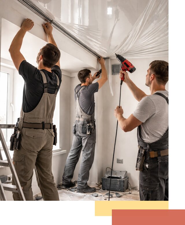 Монтаж глянцевого натяжного потолка в Улан-Удэ быстро и качественно