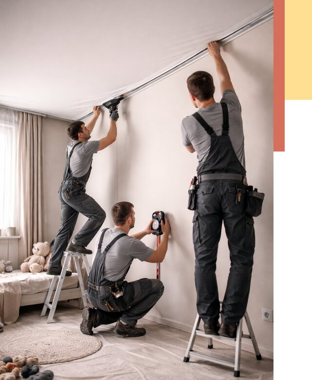 Монтаж натяжного потолка в детской в Улан-Удэ от 3585 руб. — быстро и недорого | ОТДЕЛОЧНИК-Лнд