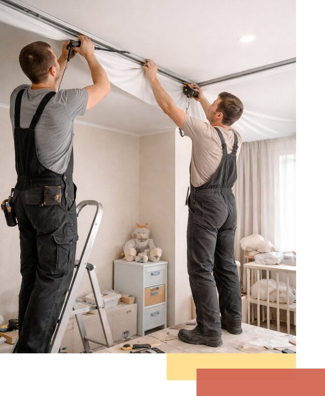 Монтаж натяжного потолка в детской комнате в Улан-Удэ