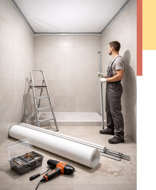 Монтаж натяжного потолка в санузле в Улан-Удэ от 1895 руб. — ОТДЕЛОЧНИК-Лнд