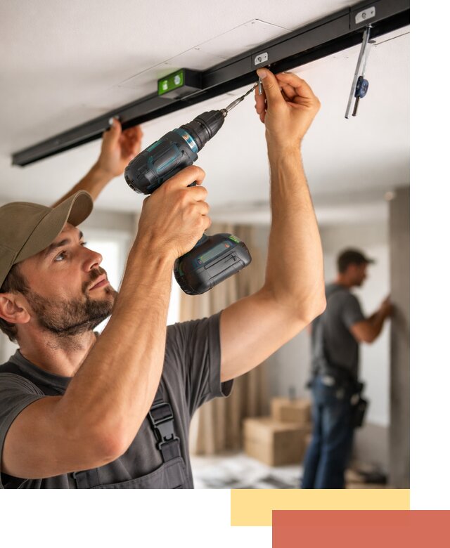 Установка трековых светильников в натяжной потолок в Улан-Удэ