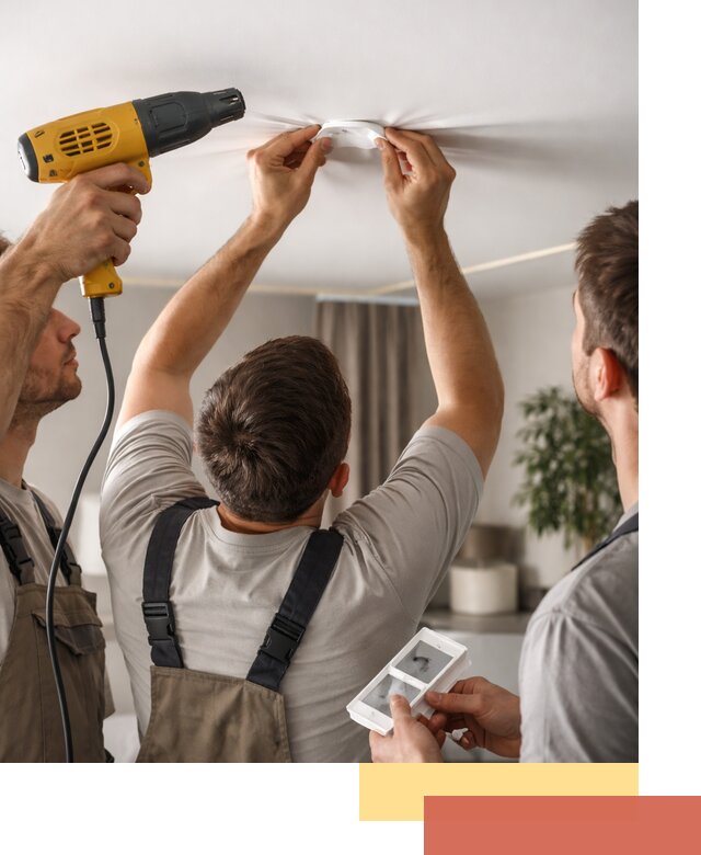 Ремонт прокола полотна натяжного потолка в Улан-Удэ