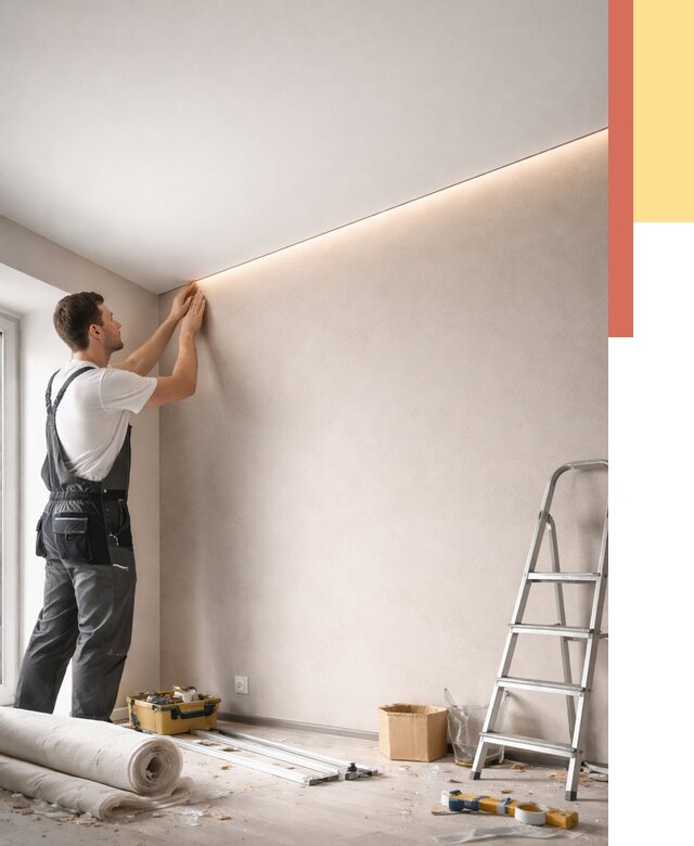 Теневые натяжные потолки в Улан-Удэ от 8399 руб. под ключ | ОТДЕЛОЧНИК-Лнд