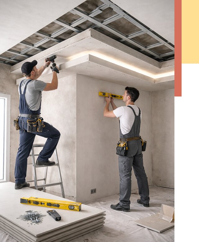 Двухуровневый потолок из гипсокартона в Улан-Удэ от 1485 руб. под ключ | ОТДЕЛОЧНИК-Лнд