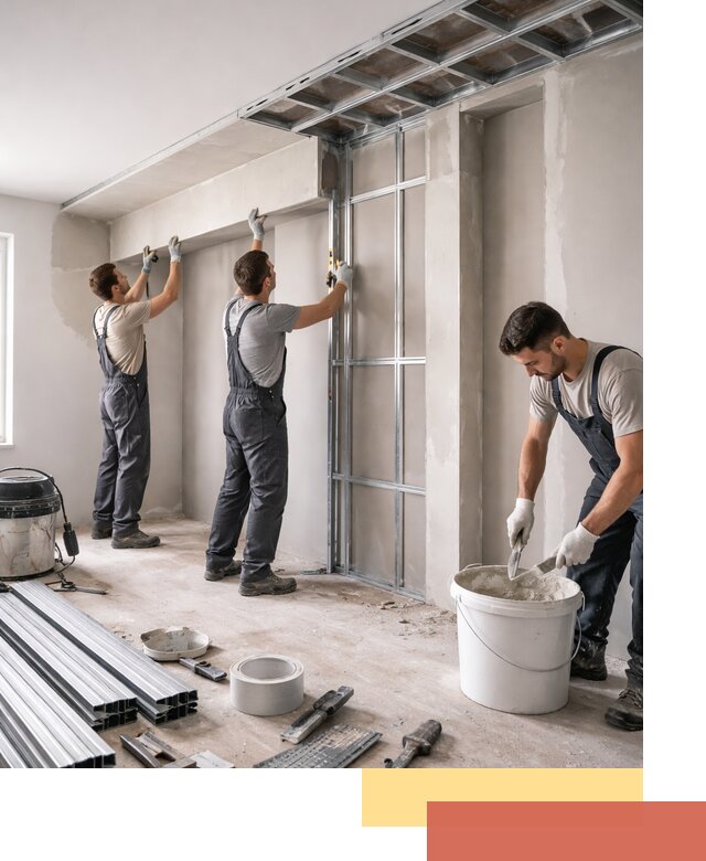 Монтаж потолка из гипсокартона с нишей в Улан-Удэ