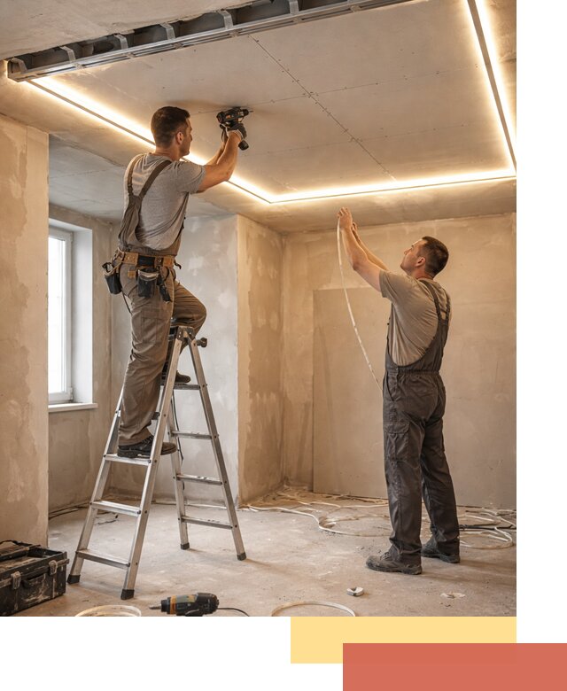 Потолок из гипсокартона с подсветкой в Улан-Удэ