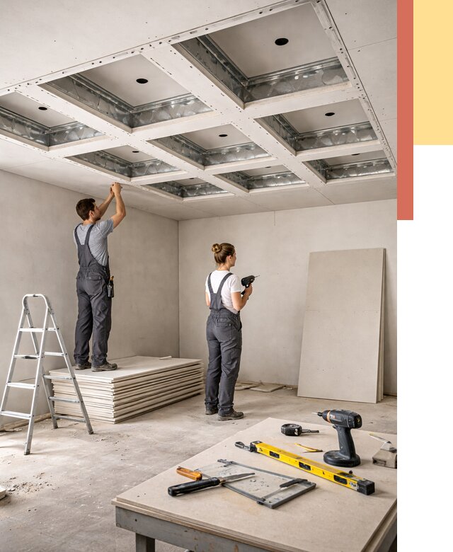 Кессонный потолок из гипсокартона в Улан-Удэ от 1895 руб. — монтаж и под ключ | ОТДЕЛОЧНИК-Лнд