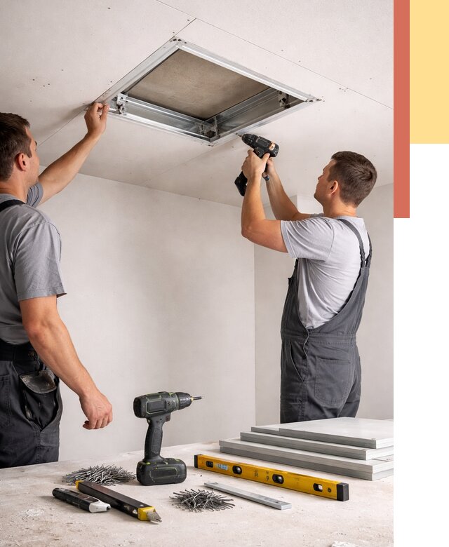 Установка люка в потолок ГКЛ в Улан-Удэ от 2561 руб. под ключ | ОТДЕЛОЧНИК-Лнд