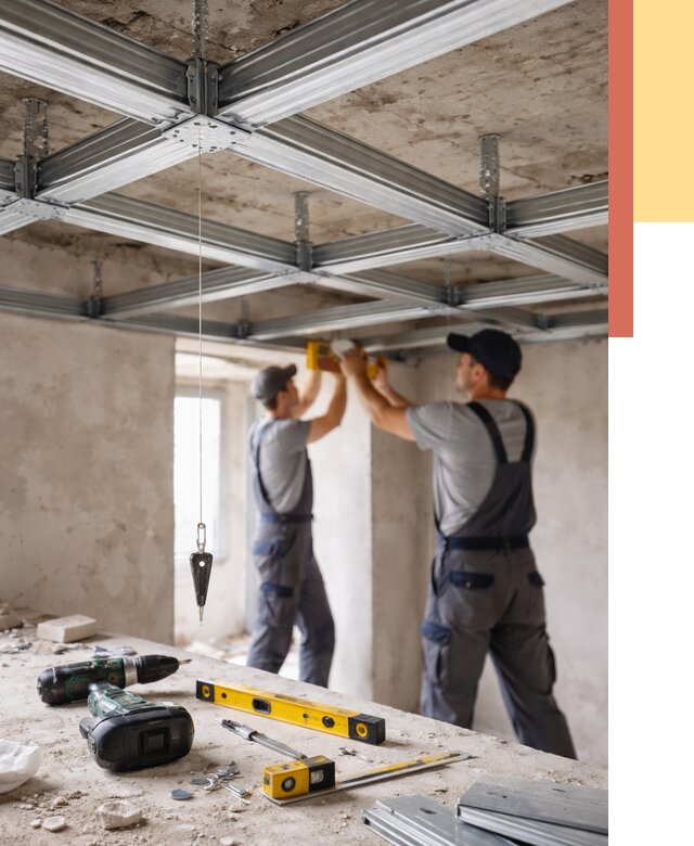 Монтаж каркаса потолка из профиля в Улан-Удэ от 4609 руб. — услуги ОТДЕЛОЧНИК-Лнд
